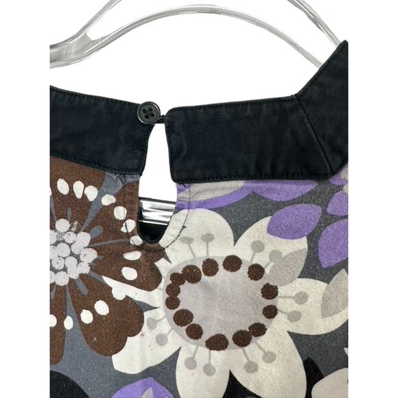 Hanna Andersson Purple & Gray Floral Long Sleeve Shift Dress FALL 120 US 6-7 - Picture 7 of 7